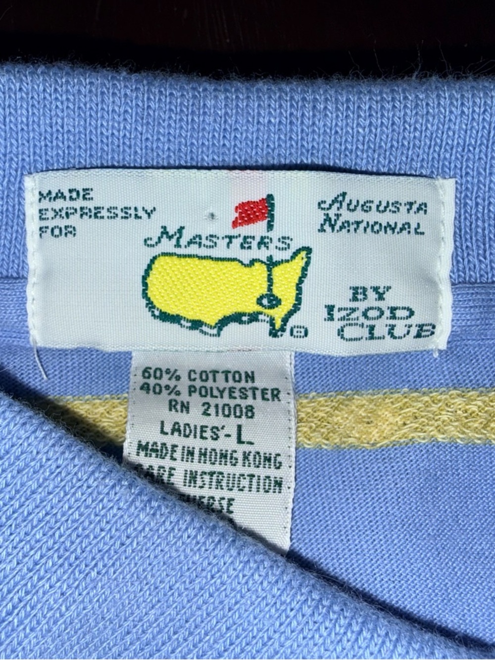 The Masters Augusta National Ladies LARGE Light Blue Golf Polo, Great condition